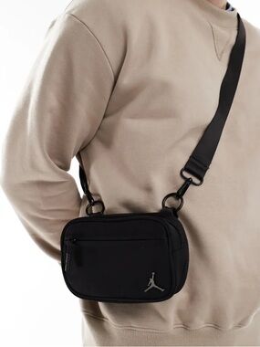 Jordan Black Mini Crossbody Bag with Silver Jumpman